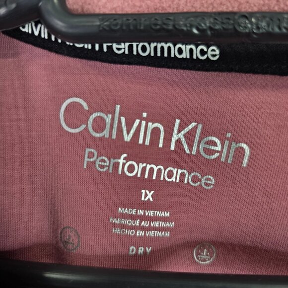 Womens Calvin Klein Performance Pink Fleece Full Zip Jacket Polyester Size 1X - Picture 2 of 7